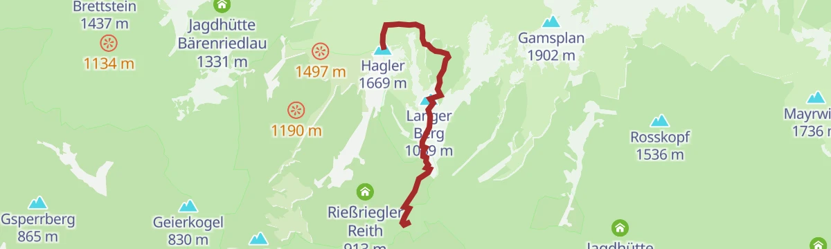 Route map: Skitour Hagler (Tourengebiet Sengsengebirge)